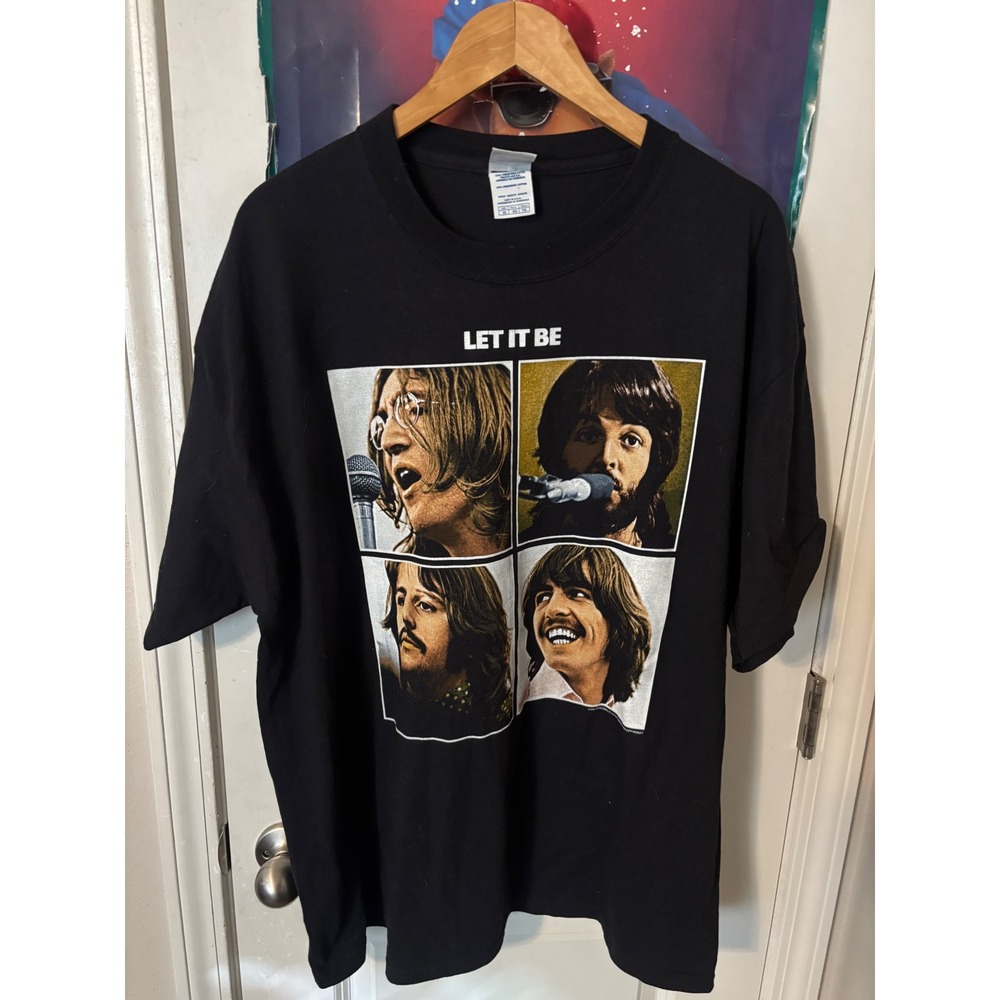 The Beatles Let It Be Graphic T-Shirt Mens XL Black 2006 Apple Corps Band Tee